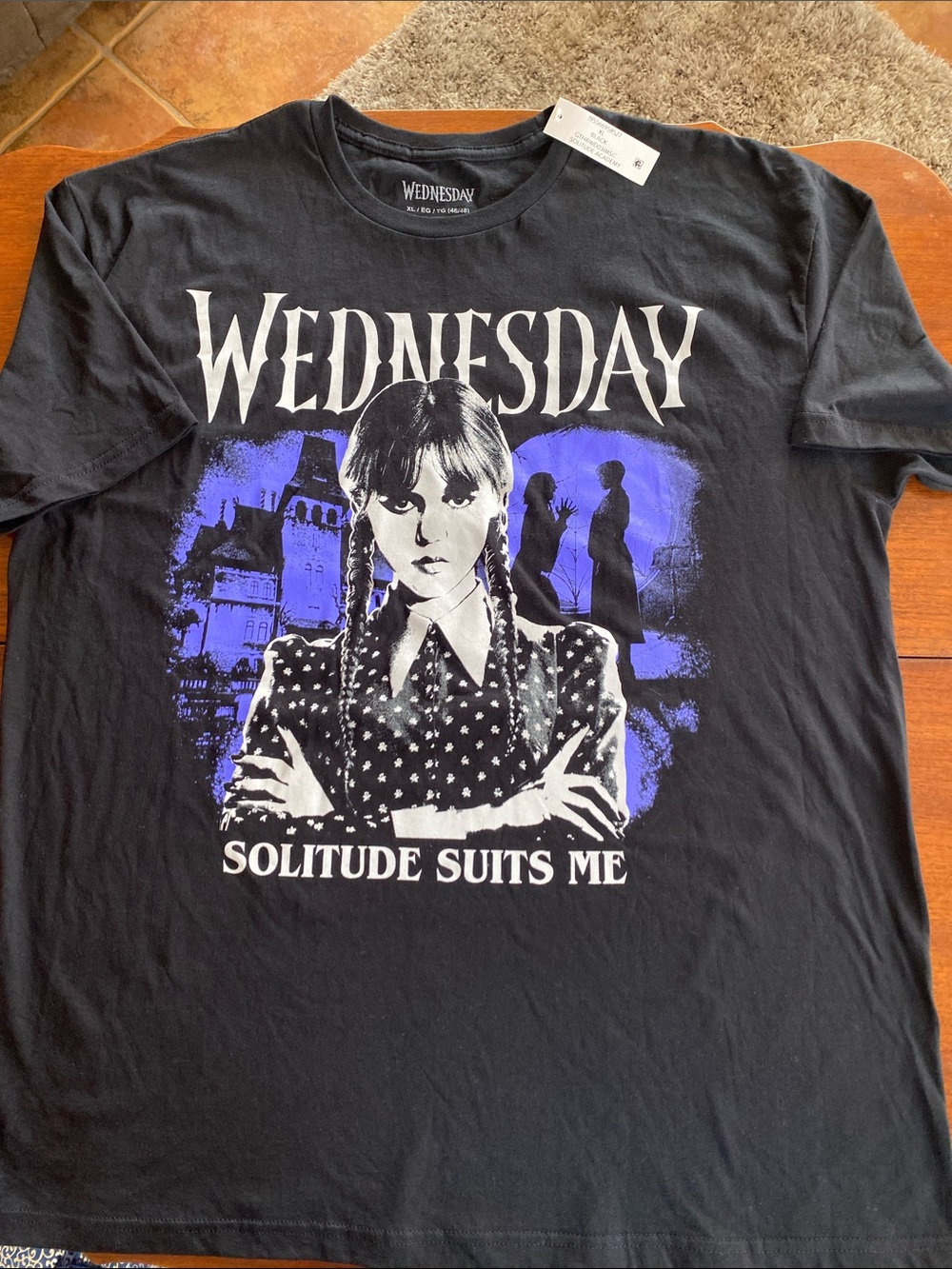 “Wednesday” Graphic Tee - Solitude Suits Me (Black)